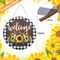 12 x 12 Inches Sunflower Welcome Sign – Round Wooden Art Wreath for Summer Front Door, Farmhouse Porch, and Wall Decor